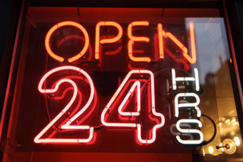 Emergency locksmith open 24 hours neon sign